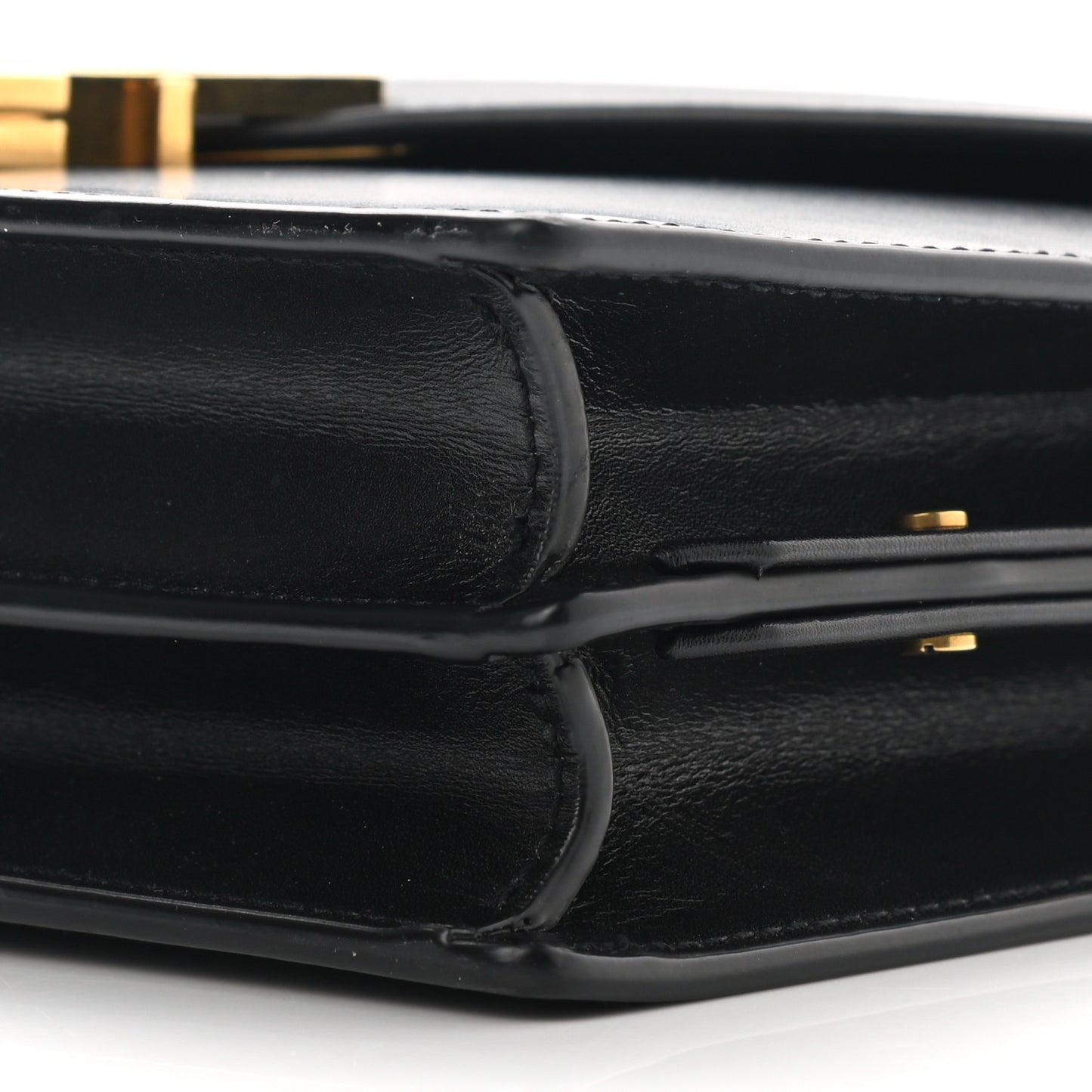 Smooth Calfskin Monogram Cassandra Clasp Bag Black