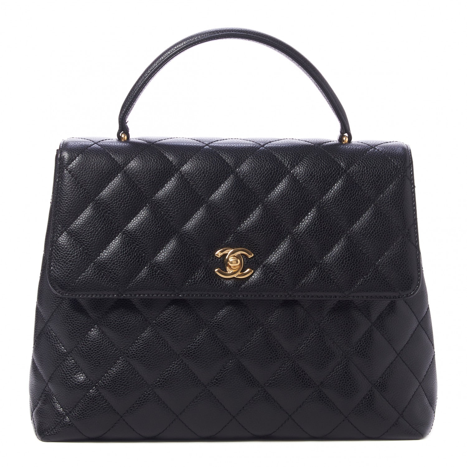 Chanel Caviar Quilted Jumbo Kelly Flap Black 1 of 10