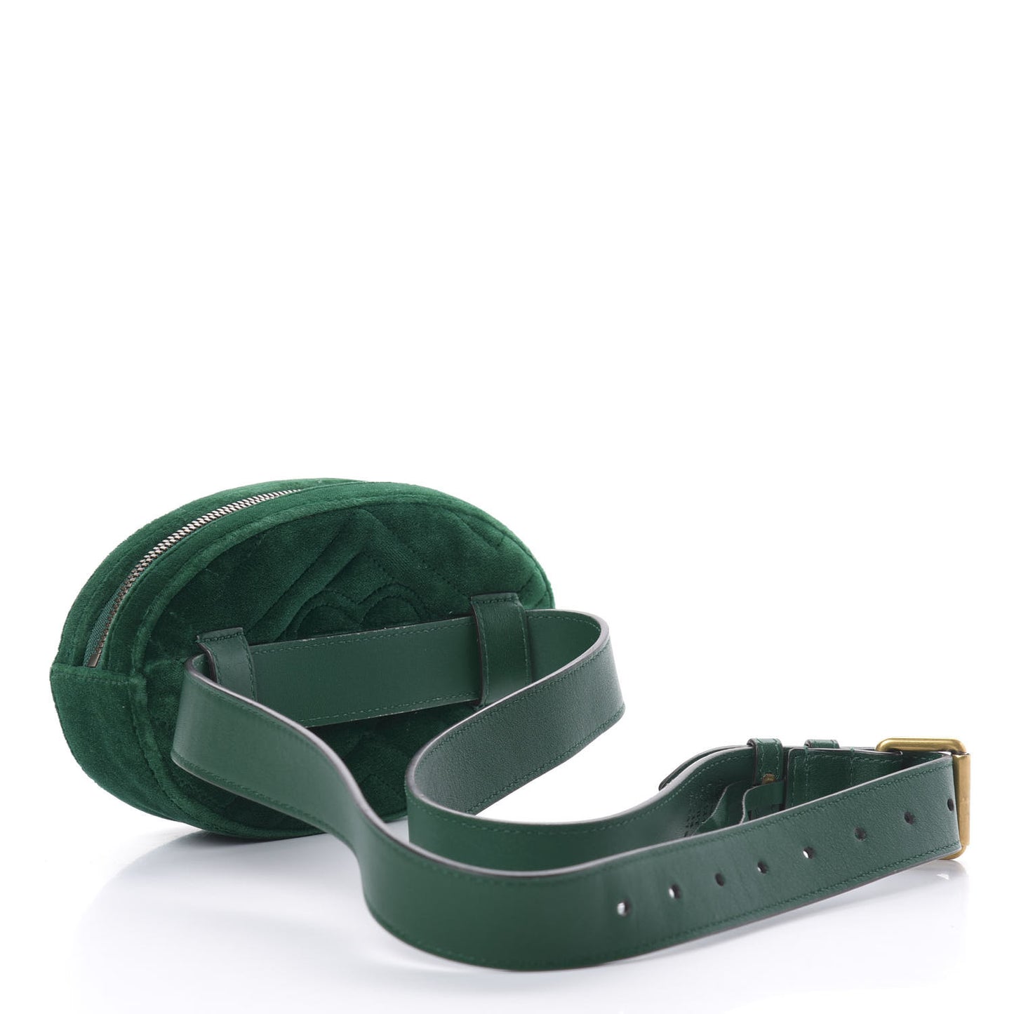 Velvet Matelasse GG Marmont Belt Bag 95 38 Green