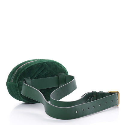 Gucci Velvet Matelasse GG Marmont Belt Bag 95 38 Green 3 of 12
