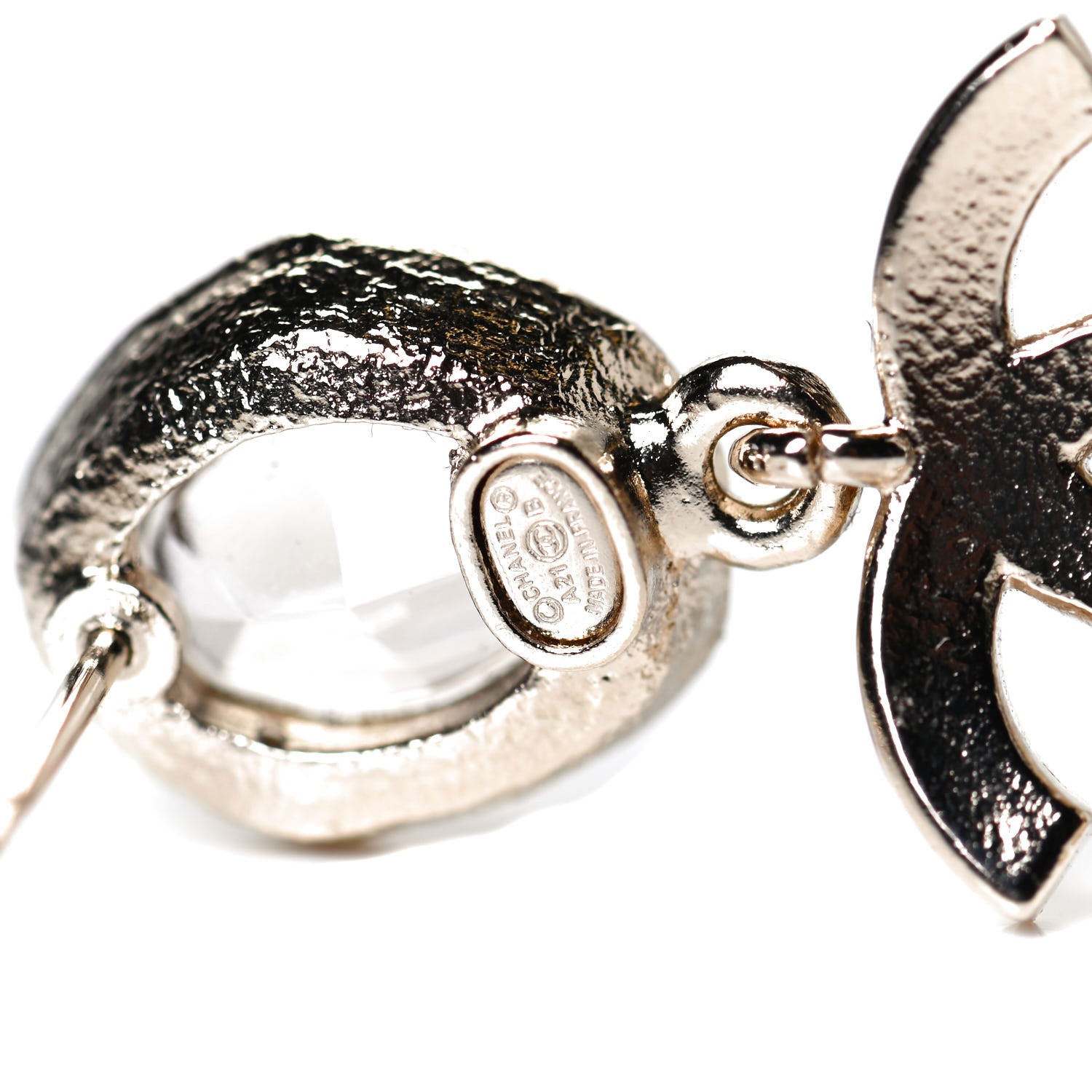 Chanel Crystal Pearl CC Drop Earrings Gold 4 of 4