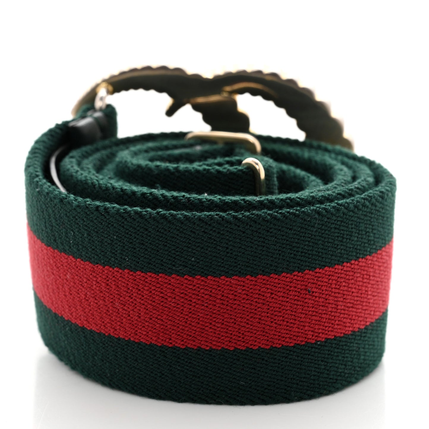 Canvas Torchon Double G Web Belt 85 34 Verde