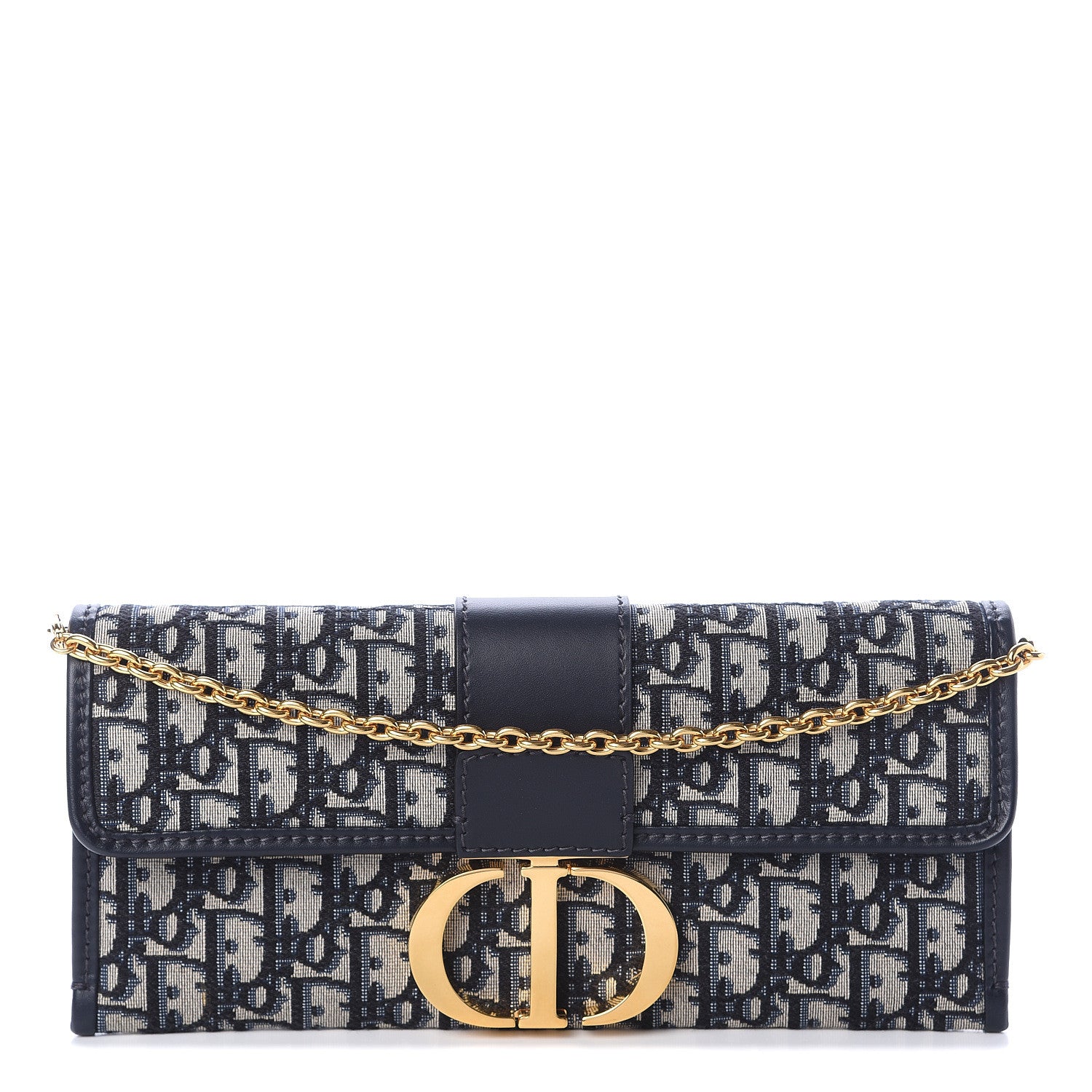 Christian Dior Oblique 30 Montaigne Chain Pouch Blue 1 of 8