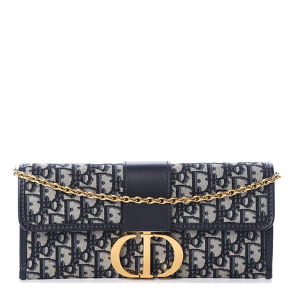 Christian Dior Oblique 30 Montaigne Chain Pouch Blue 1 of 8