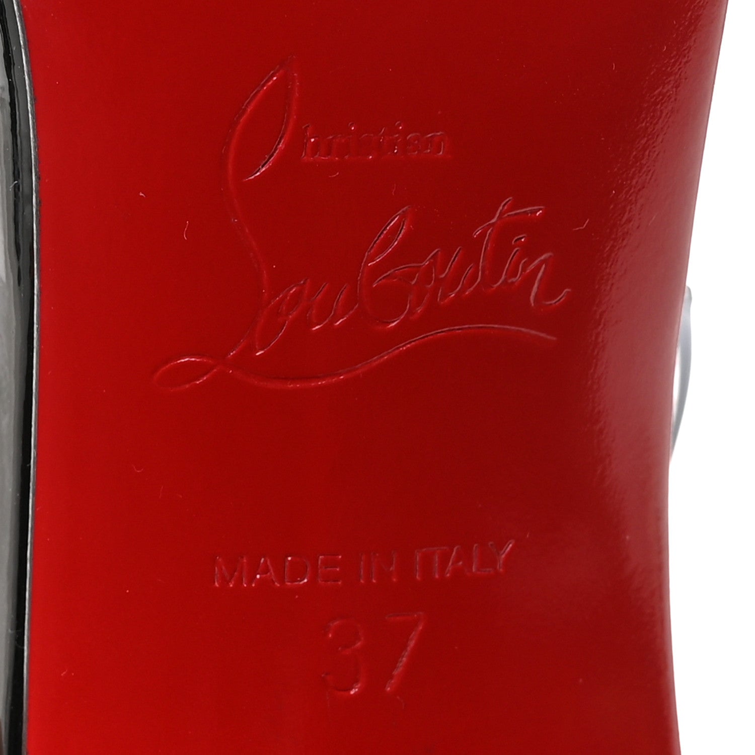 Christian Louboutin Patent PVC Posticha 80 Slingback Pumps 37 Black 7 of 9