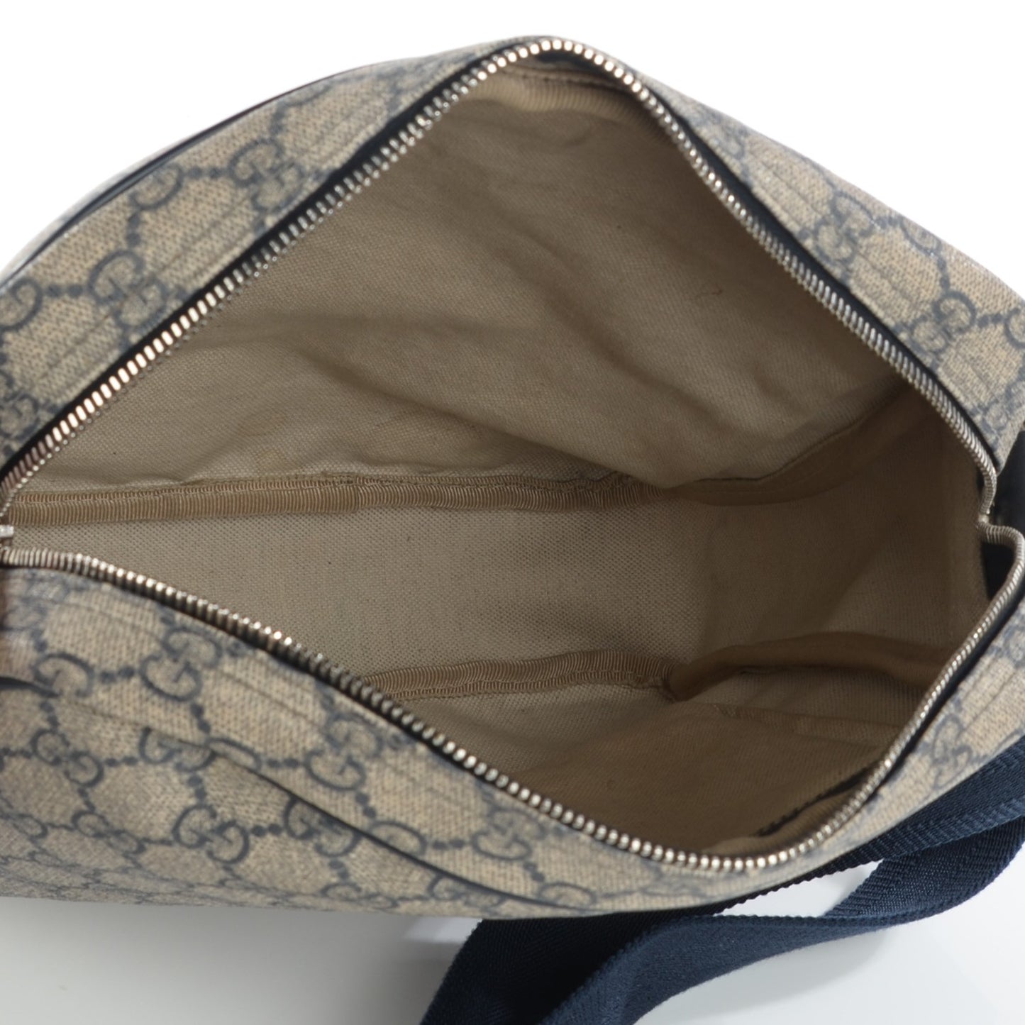 GG Supreme Monogram Selleria Calfskin Medium Messenger Bag Beige Blue