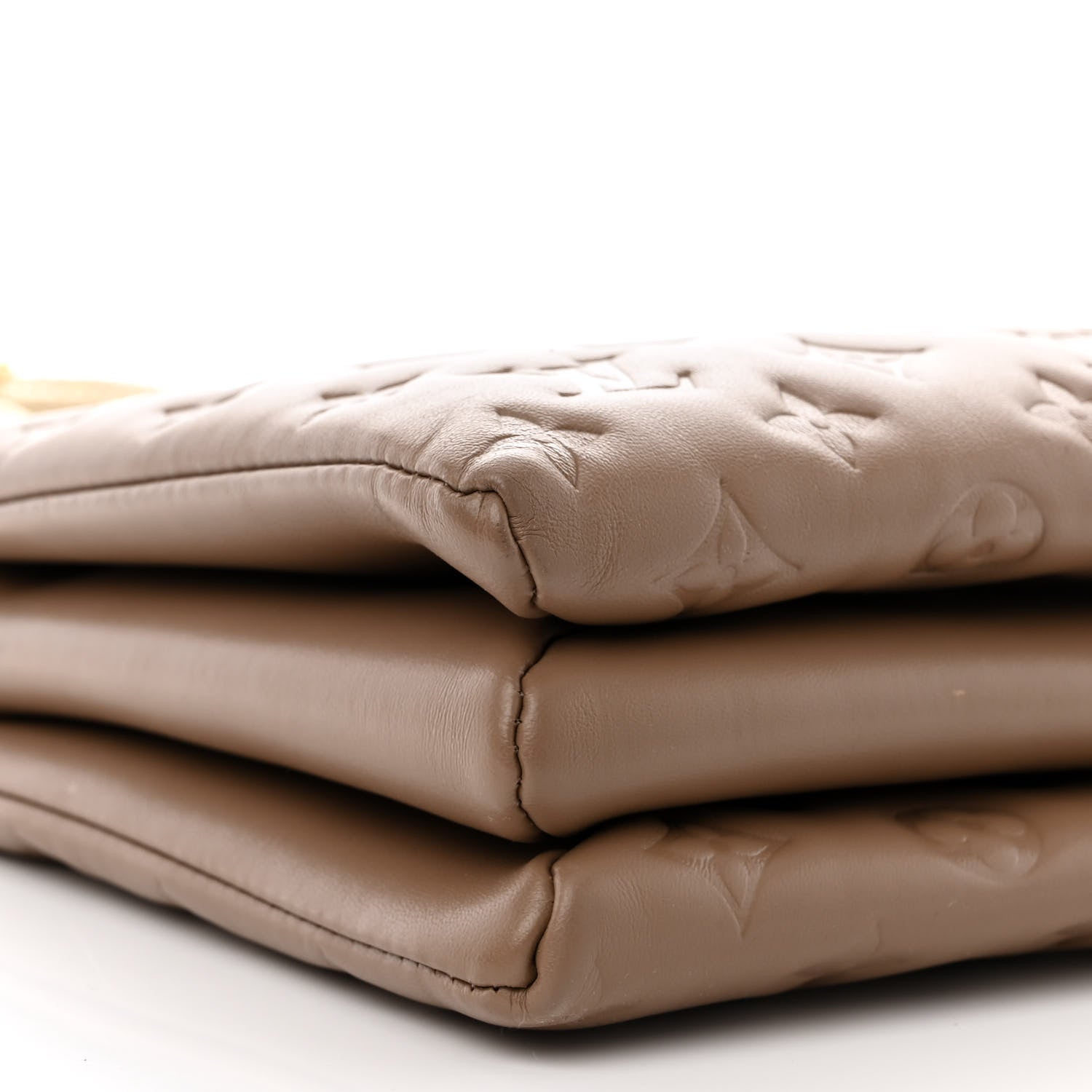 Louis Vuitton Lambskin Embossed Monogram Coussin MM Taupe 10 of 11