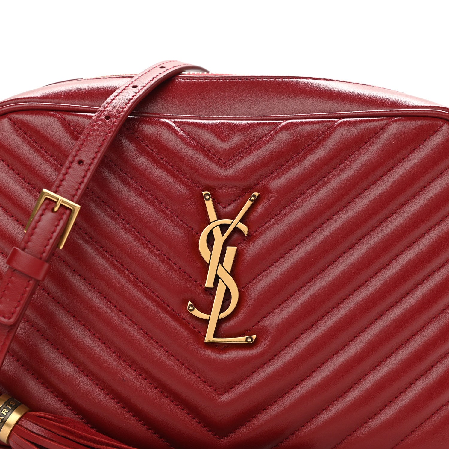 Saint Laurent Calfskin Matelasse Monogram Lou Camera Bag Opyum Red 8 of 11