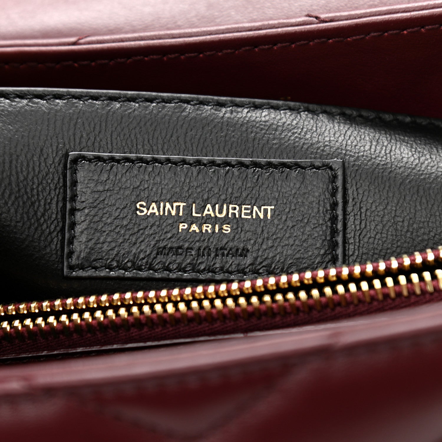 Saint Laurent Calfskin Y Quilted Monogram Small Loulou Chain Satchel Dark Legion Red 7 of 10