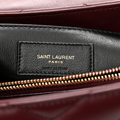 Saint Laurent Calfskin Y Quilted Monogram Small Loulou Chain Satchel Dark Legion Red 7 of 10