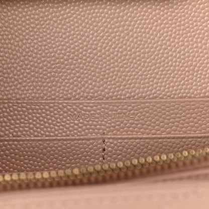 Saint Laurent Grain De Poudre Matelasse Chevron Monogram Chain Wallet Pale Pink 7 of 13