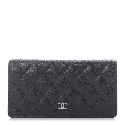 Chanel Caviar Quilted Yen Wallet Black 1 of 10