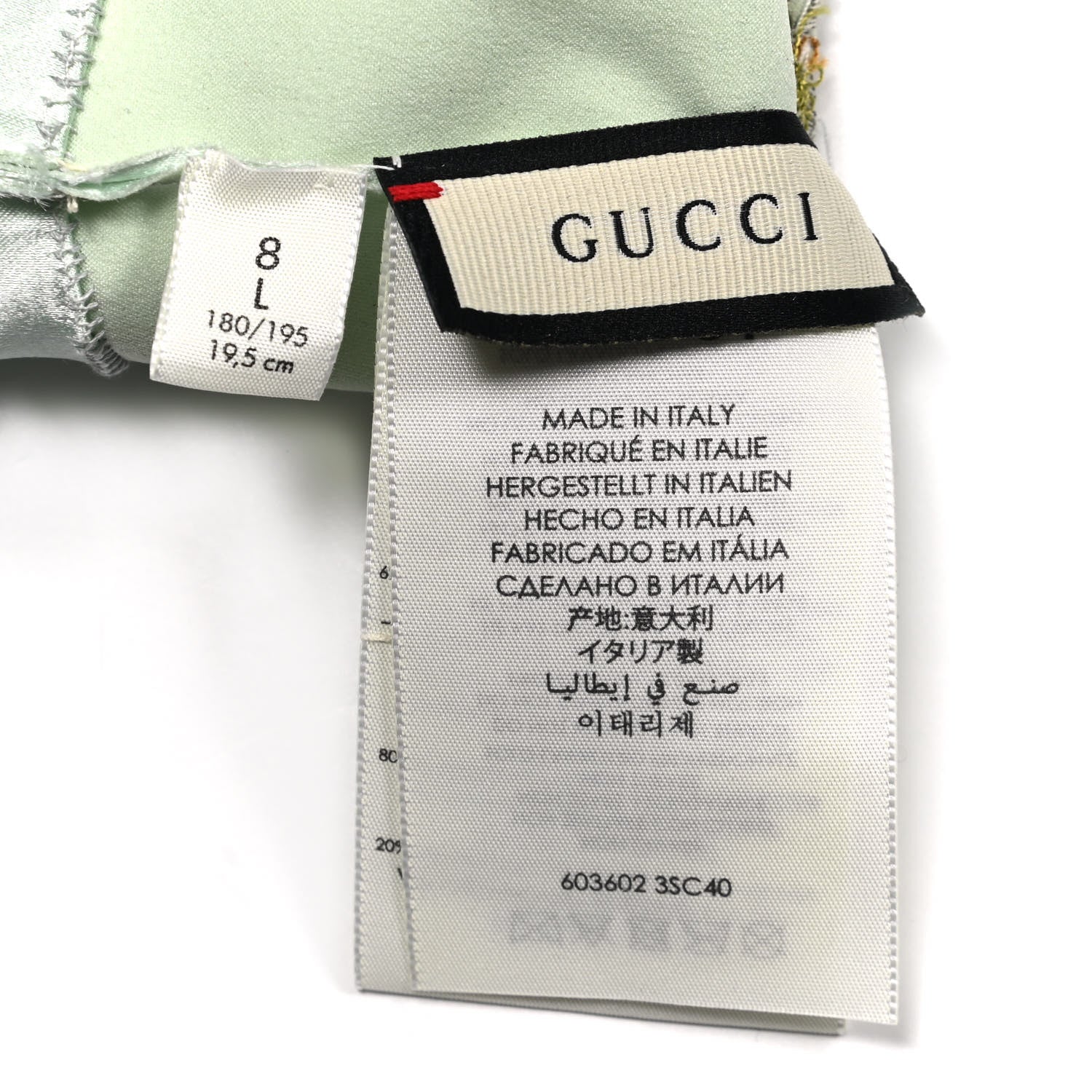 Gucci Satin Embroidered Flower Gloves L Green 3 of 3