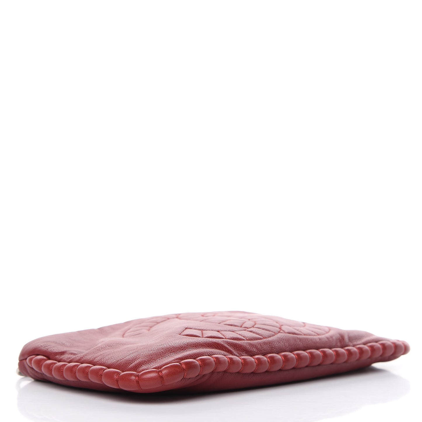 Calfskin On The Bund Pochette Dark Red