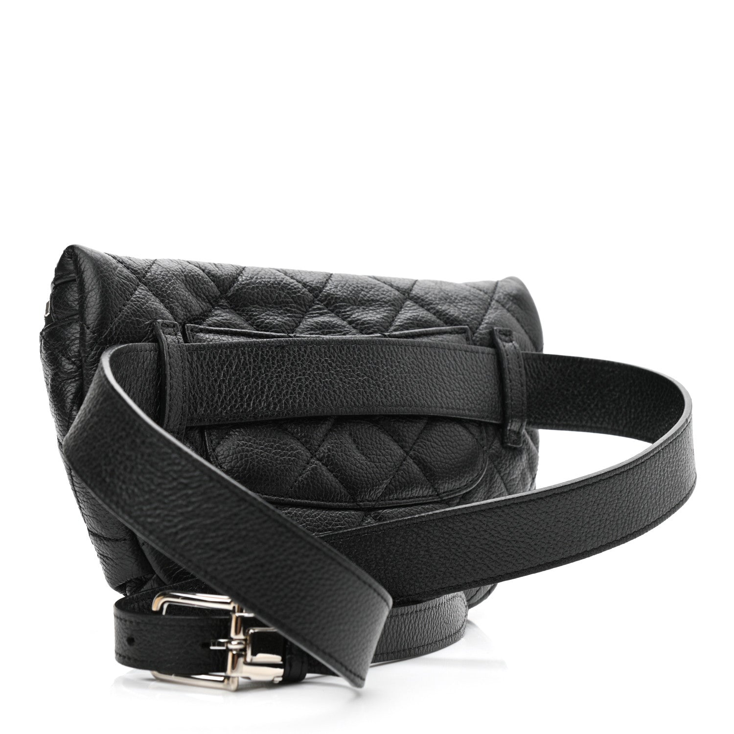 Chanel Grained Calfskin Quilted Waist Belt Bag Black 3 of 10