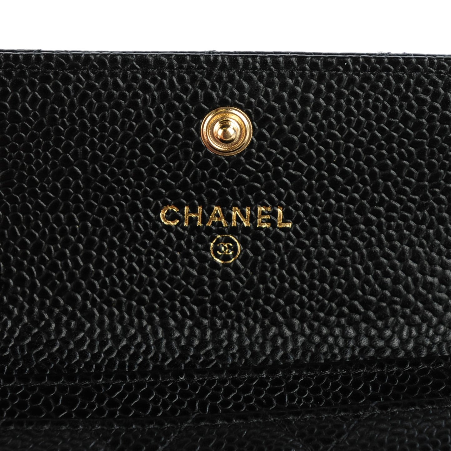 Caviar Quilted Flap Card Holder Black