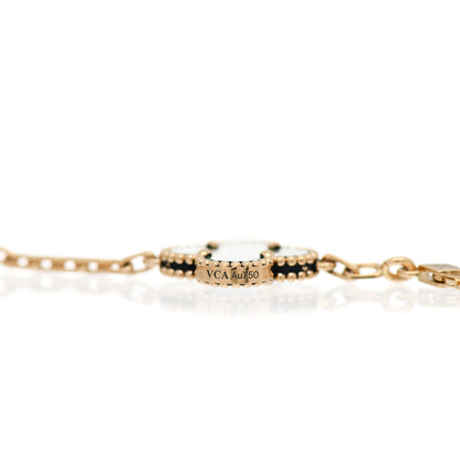 Van Cleef & Arpels 18K Yellow Gold Malachite 5 Motifs Vintage Alhambra Bracelet 4 of 6