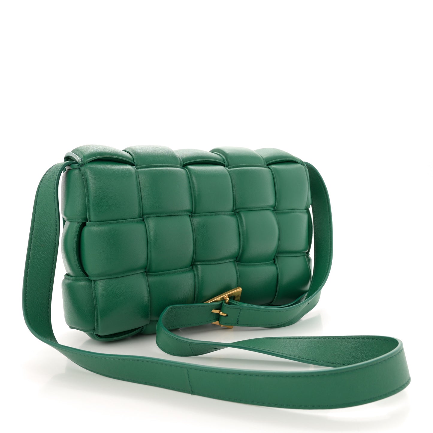 Nappa Maxi Intreccio Padded Cassette Crossbody Bag Racing Green