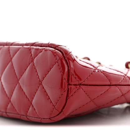 Chanel Patent Calfskin Quilted Shiny Coco Clutch With Chain Red 9 of 10