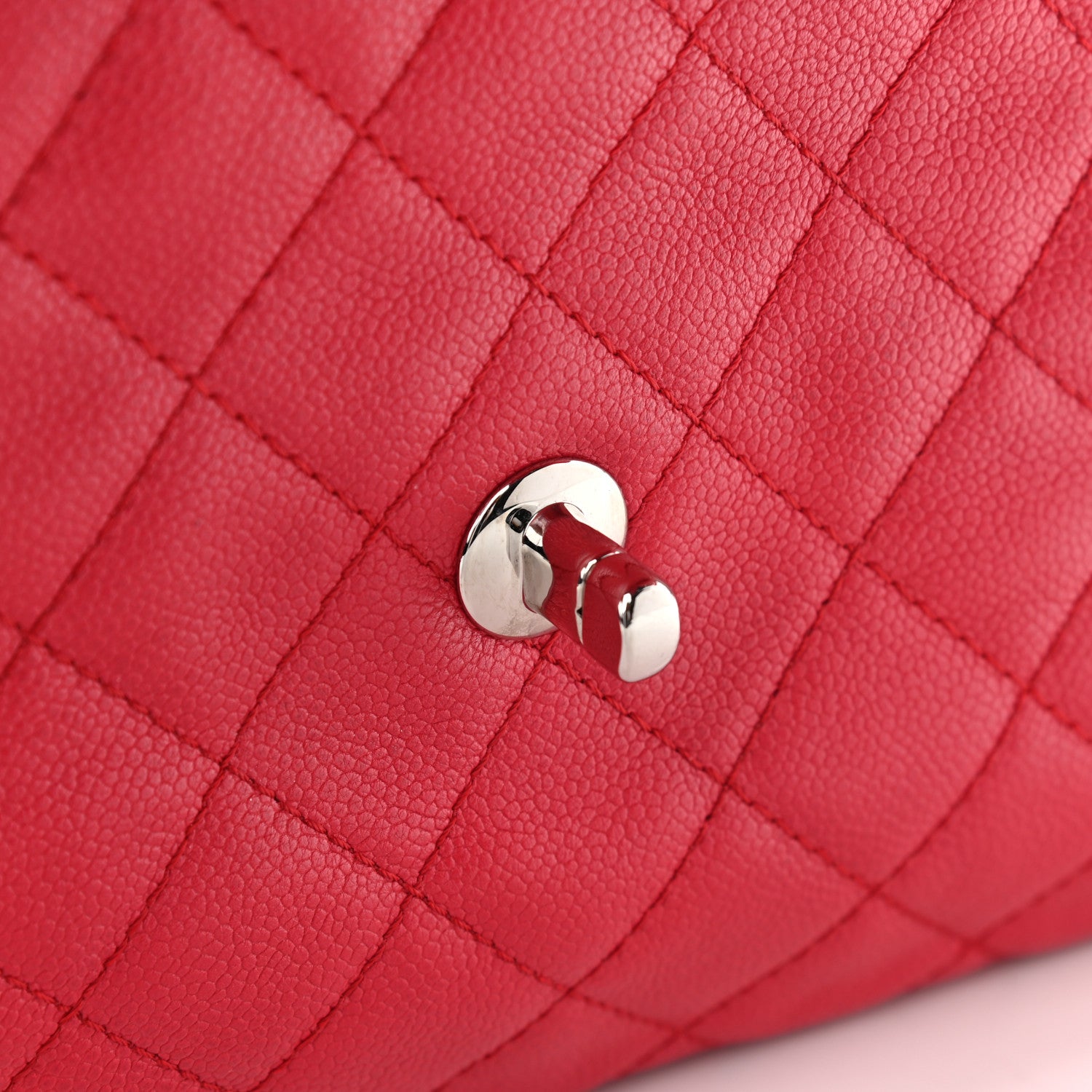 Chanel Washed Caviar Quilted Maxi Single Flap Fuchsia 12 of 14