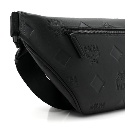 MCM Calfskin Maxi Monogram Fursten Belt Bag Black 10 of 10
