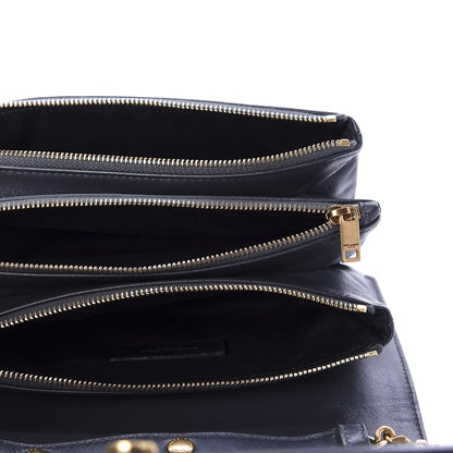 Saint Laurent Lambskin Diamond Quilted Monogram Angie Chain Bag Dark Smog 5 of 11