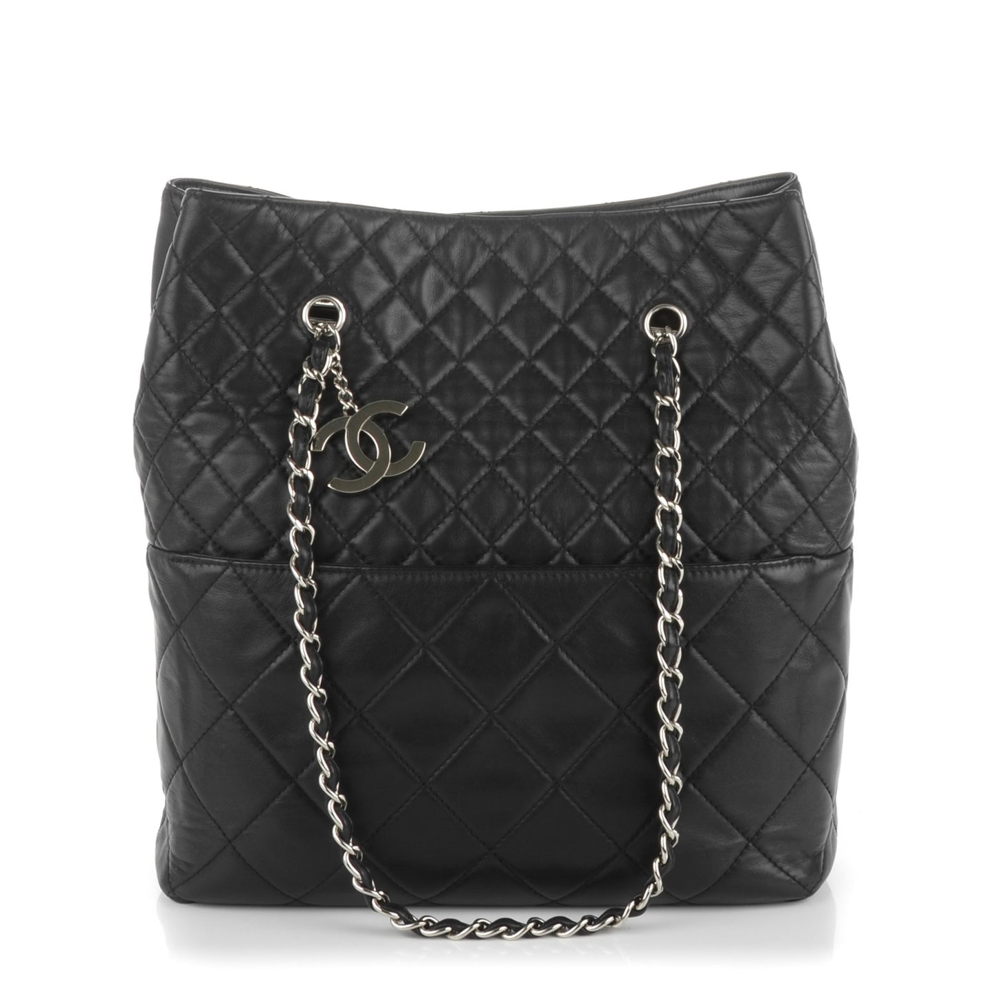 Calfskin Quilted In The Business North South Tote Black