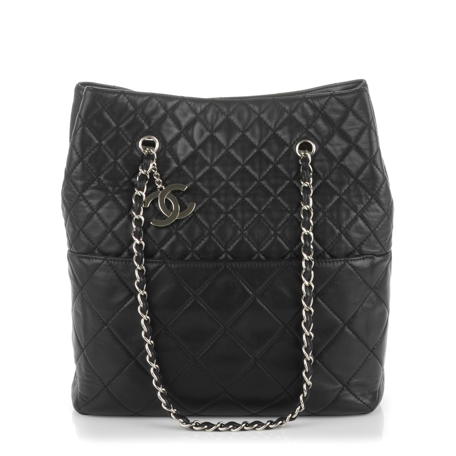 Chanel Calfskin Quilted In The Business North South Tote Black 1 of 7