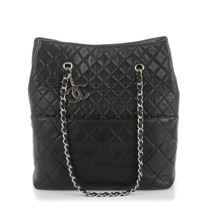 Chanel Calfskin Quilted In The Business North South Tote Black 1 of 7