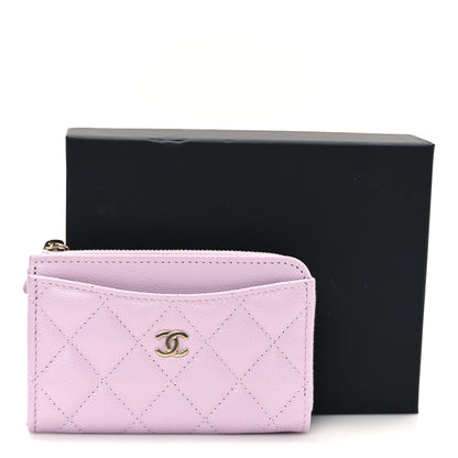 Chanel Caviar Quilted CC Zip Around Card Holder Light Purple 8 of 8