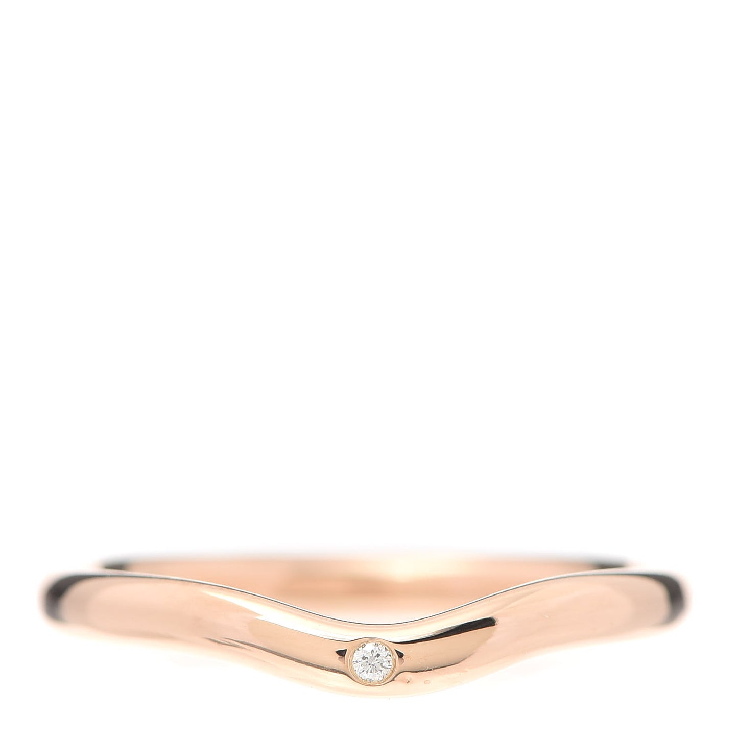 18K Rose Gold Diamond Elsa Peretti Wedding Band Ring 54 7
