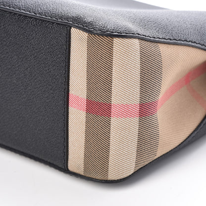 Burberry Soft Grain Calfskin House Check Small Helmsley Crossbody Black 9 of 10