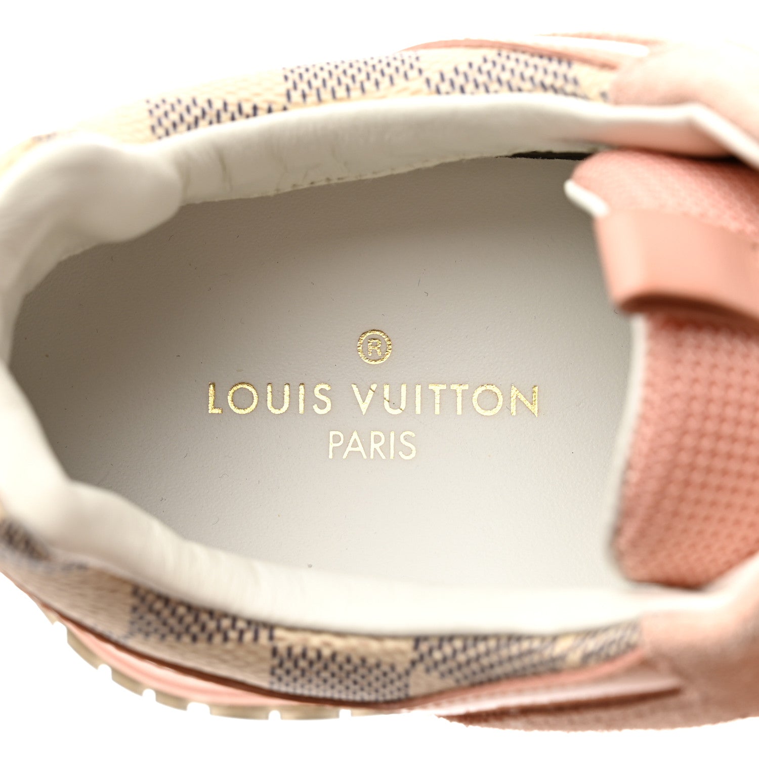 Louis Vuitton Suede Damier Azur Run Away Sneakers 36.5 Pink 7 of 9