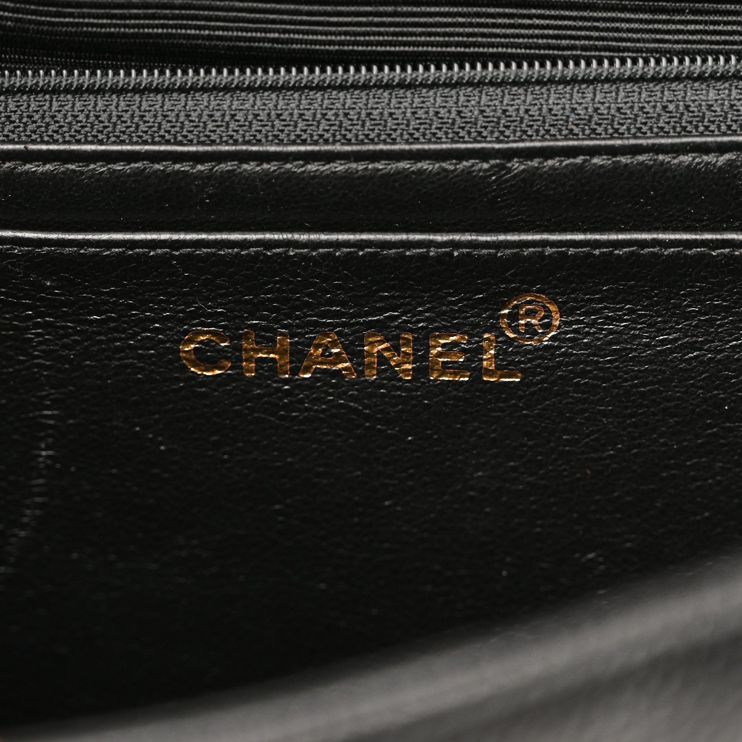 Caviar Vertical Quilted Jumbo Single Flap Black