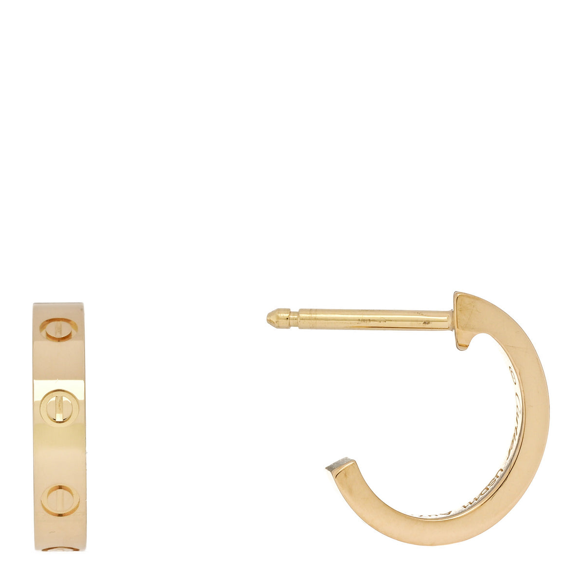 Cartier 18K Yellow Gold Small LOVE Hoop Earrings 1 of 6