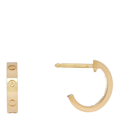 Cartier 18K Yellow Gold Small LOVE Hoop Earrings 1 of 6