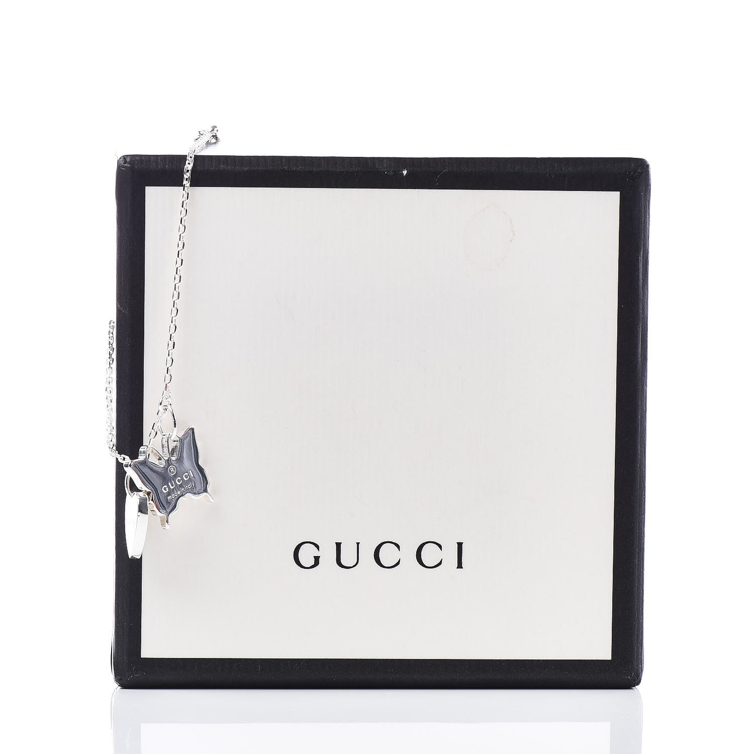 Gucci Sterling Silver Trademark Heart Butterfly Bracelet 5 of 5