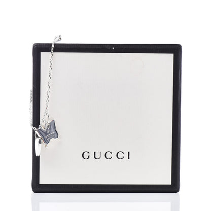 Gucci Sterling Silver Trademark Heart Butterfly Bracelet 5 of 5