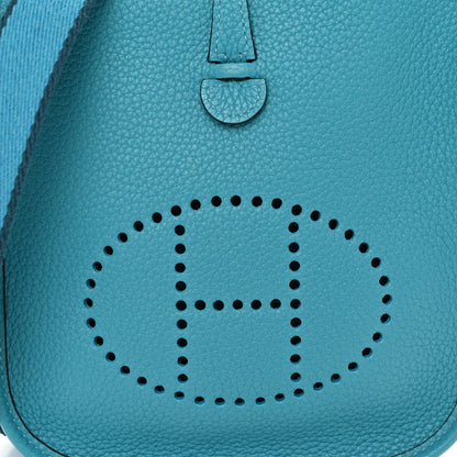 Hermes Taurillon Clemence Amazone Evelyne TPM Turquoise Colvert 8 of 10