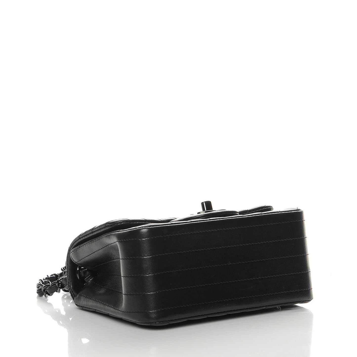 Lambskin Chevron Quilted Mini Square Flap So Black