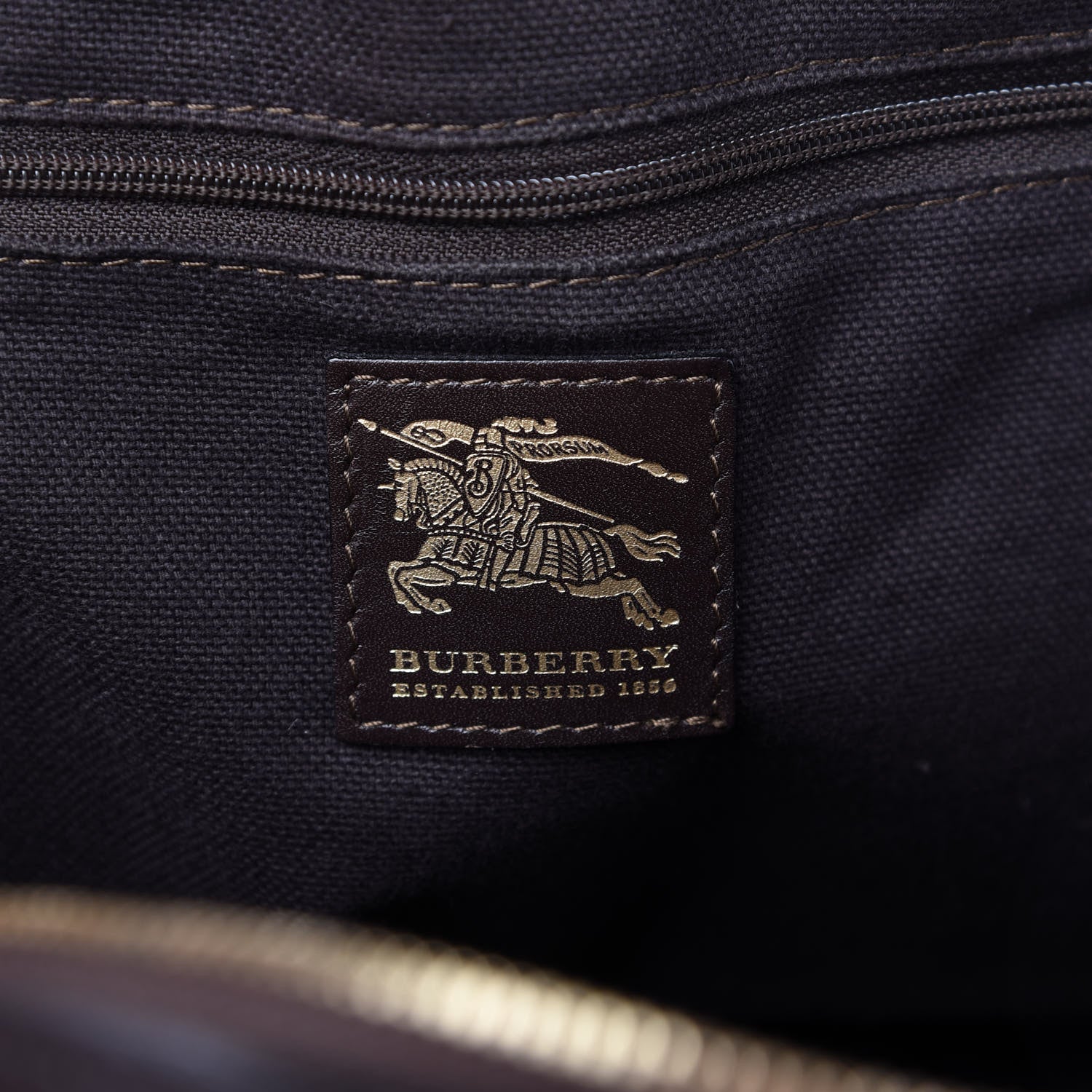 Burberry Haymarket Check Metal Stitch Thornley Satchel Chocolate 8 of 9