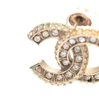 Chanel Crystal Timeless CC Earrings Light Gold 5 of 6