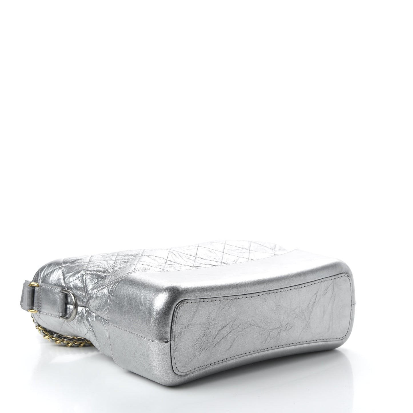 Metallic Lambskin Calfskin Quilted Medium Gabrielle Hobo Silver