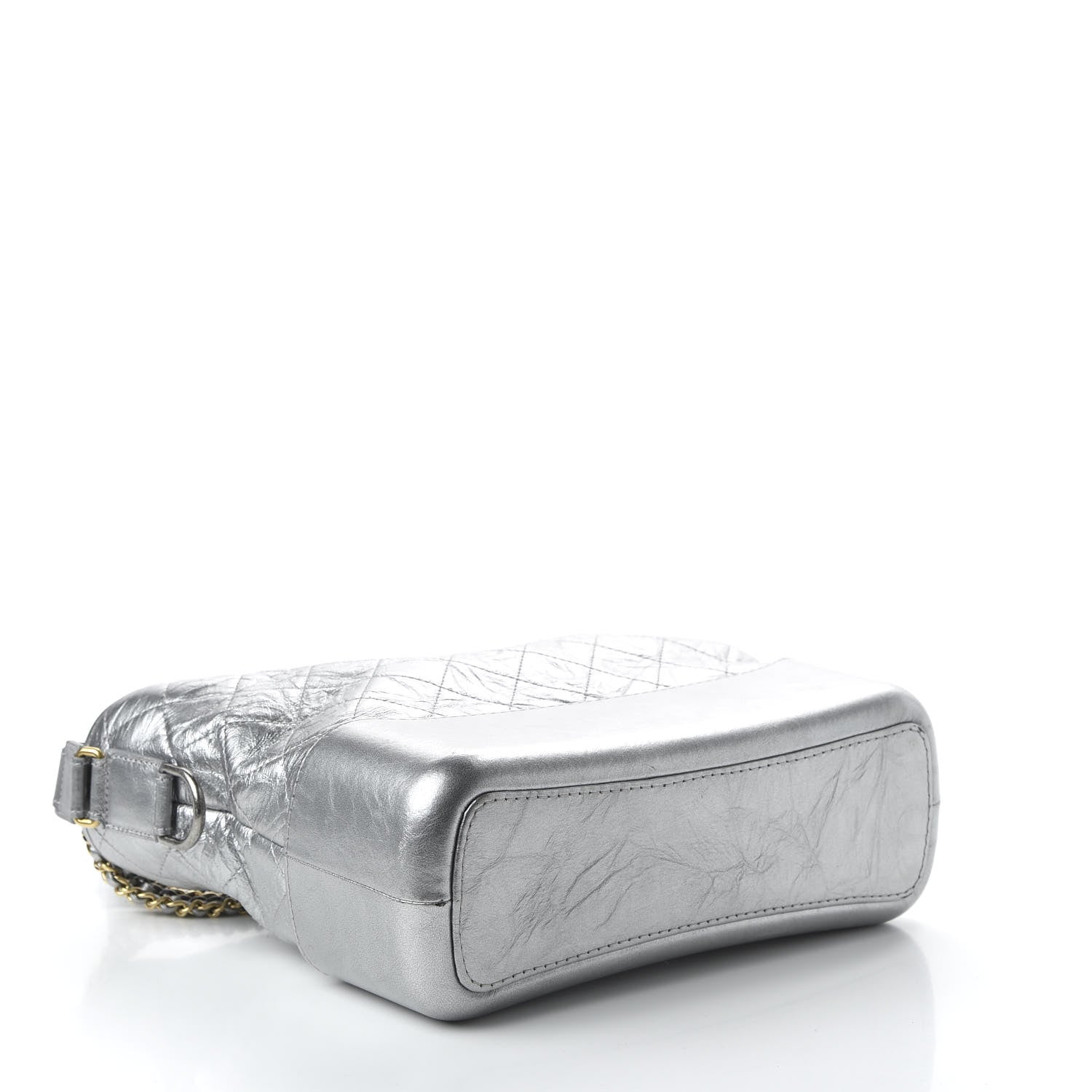 Chanel Metallic Lambskin Calfskin Quilted Medium Gabrielle Hobo Silver 4 of 11