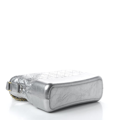 Chanel Metallic Lambskin Calfskin Quilted Medium Gabrielle Hobo Silver 4 of 11