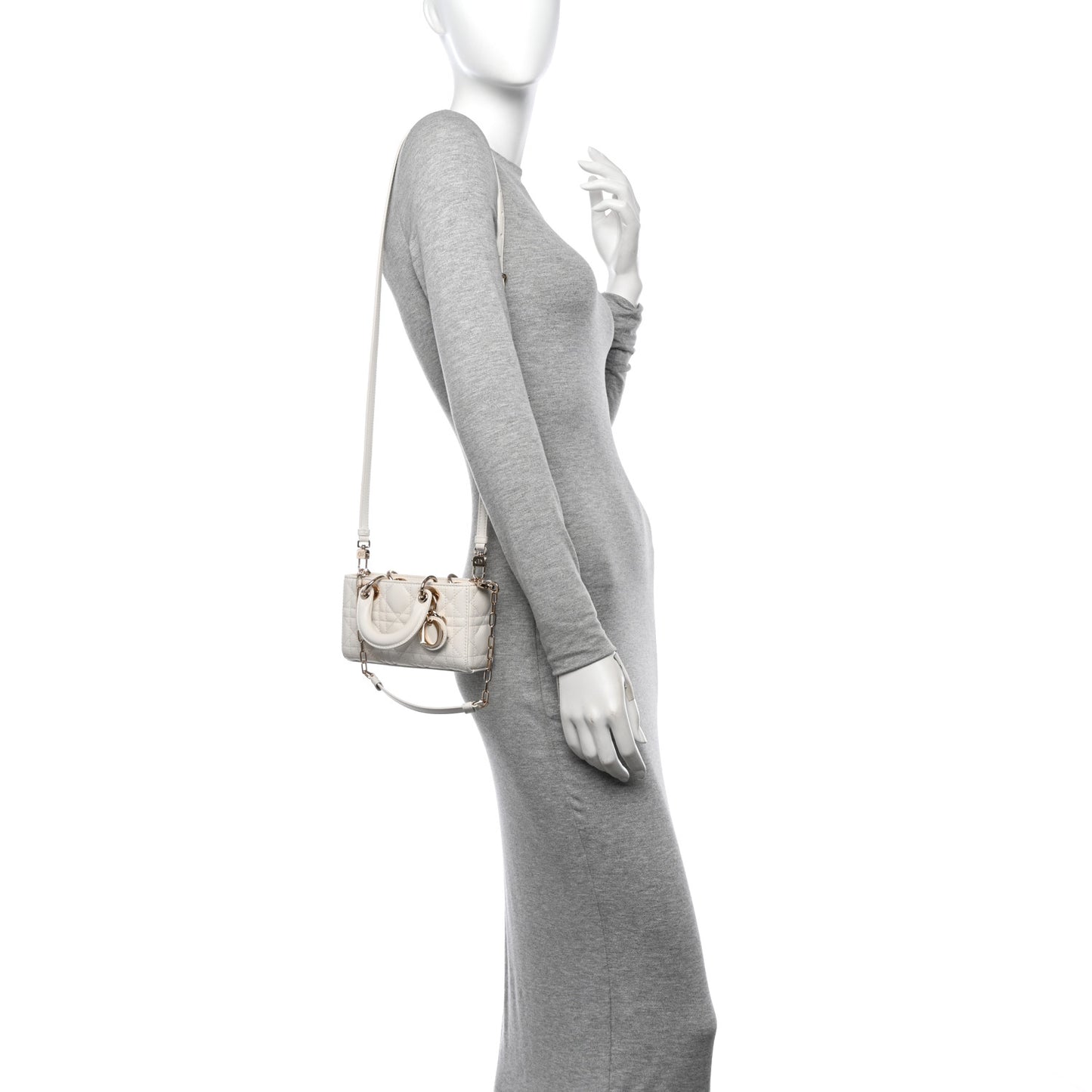 Lambskin Cannage Micro Lady D-Joy Latte