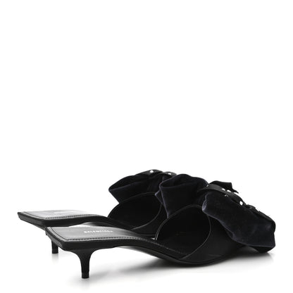 Balenciaga Velvet Crystal Bow Mules 37 Black 4 of 9