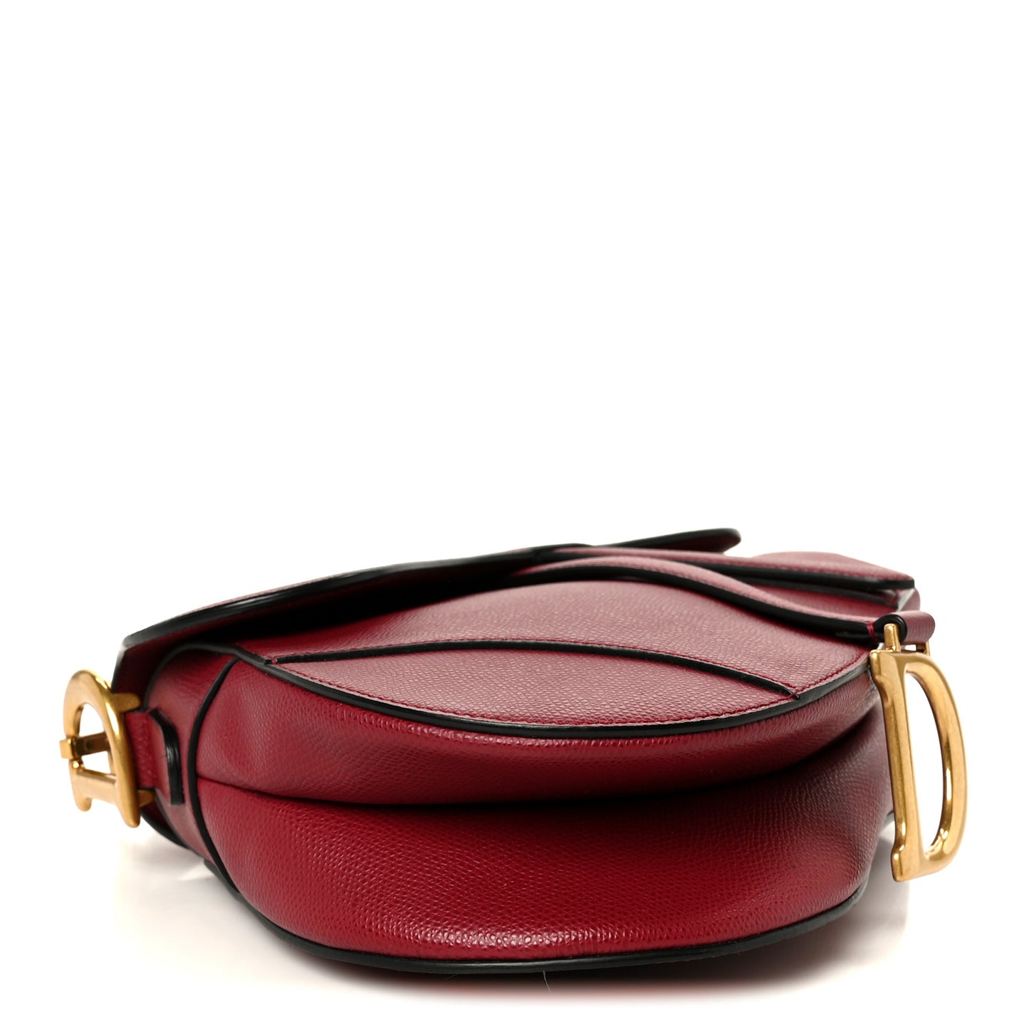 Grained Calfskin Saddle Bag Red