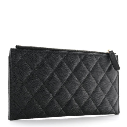 Chanel Caviar Quilted Filigree Zip Pouch Black 3 of 12