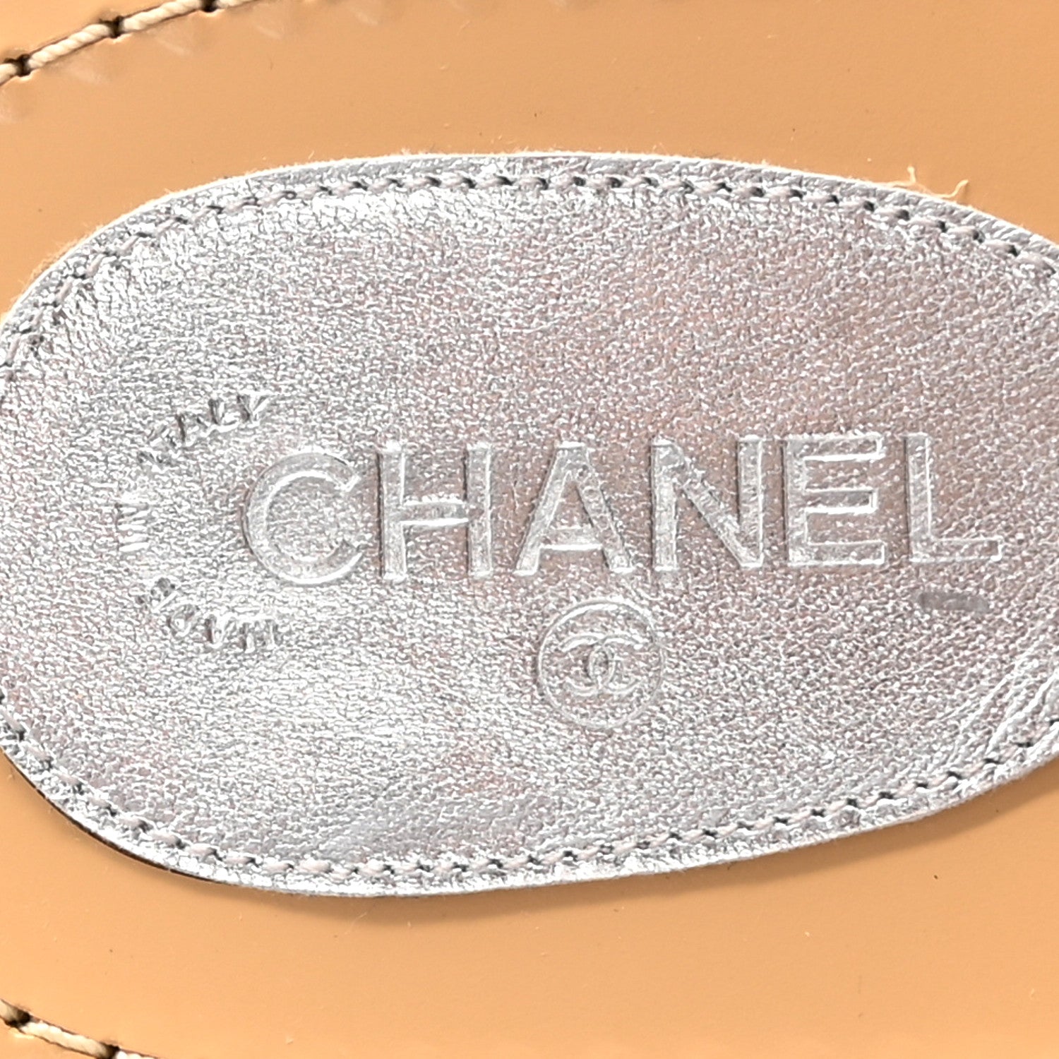 Chanel Mirror Calfskin CC Thong Sandals 40.5 Silver 6 of 14